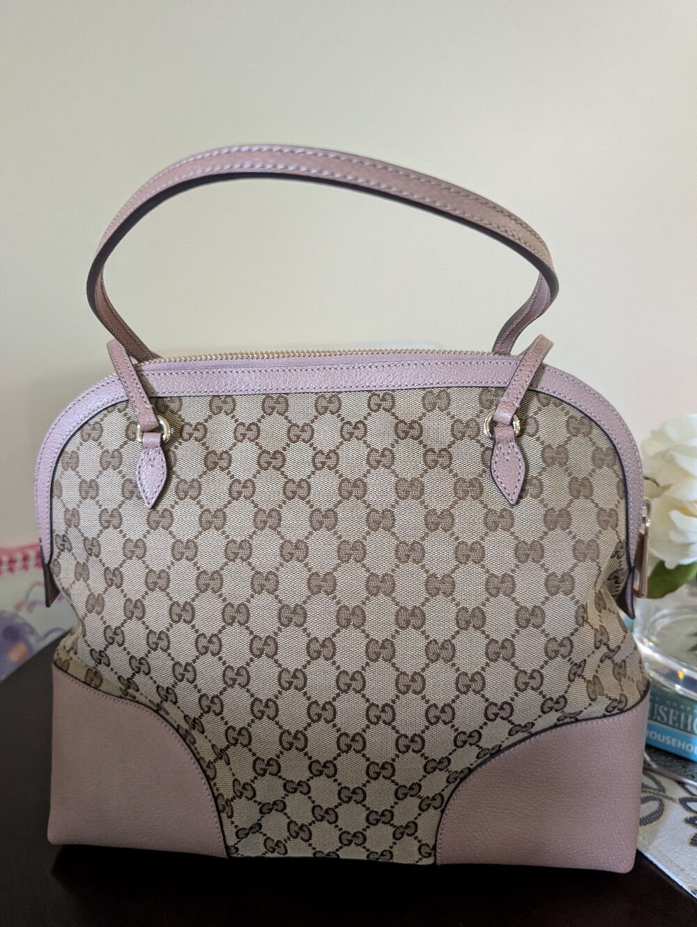 Gucci Pink GG Canvas Top-Handle Tote - Picture 15 of 17